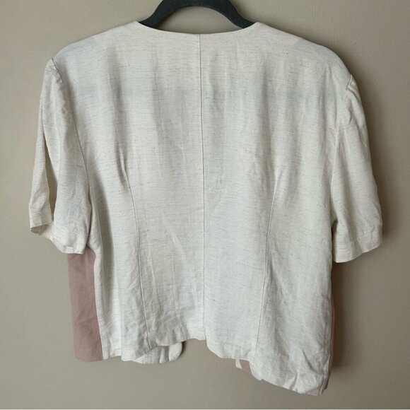 Vintage Perceptions Classy Cream Pink Button-Up Blouse Shirt Women’s Size 14 - Picture 4 of 5